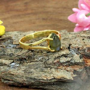 แหวนเงินสเตอร์ลิงอัญมณีลาบราดอไรต์อัญมณีหลวม - Product Image 3