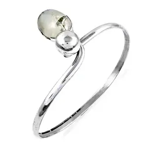 Brazalete de Plata 925 con Bola para Mujer, Joyería Minimalista con Perlas - Product Image 2