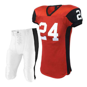 Conjunto de uniforme de fútbol americano para hombres con tela de poliéster de ajuste personalizado para juegos de entrenamiento y partidos de liga - Product Image 5