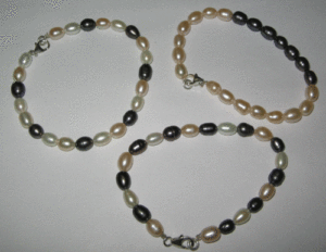 Bracelets en forme de perles de riz, élégant accessoire de bijouterie en perles - Product Image 1