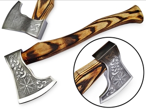 Hache Viking de haute qualité en acier au carbone 45 forgé à dos plat hache manche en bois gaine en cuir personnalisable industriel - Product Image 2