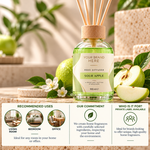 Diffusore di Fragranza OEM al Profumo di Mela Acida 100ml |   Fragranza Fresca e Fruttata per la Casa |   Produttore di Marchi Privati Spagna - Product Image 3