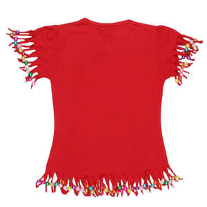Camiseta de manga corta con corazón para niñas - Roja - Product Image 3