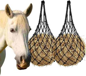 Filet à foin pour chevaux en gros, sacs suspendus en nylon à alimentation lente, prix d'usine, fabricant de filets à foin pour balles rondes, Riding House Kanpur Inde - Product Image 1