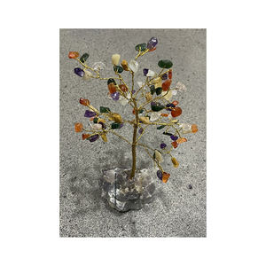 Handmade Seven <b>Chakra</b> Gemstone <b>Tree</b> 300 Bead Chip Carved Agate Semi-Precious Stone Craft for Feng Shui Love Confidence Vastu - Product Image 1