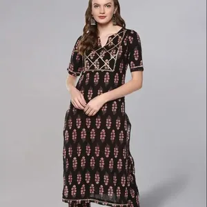 インドの女性コレクションコットンクルティパンツ付きエスニック衣料卸売価格レディースウェア