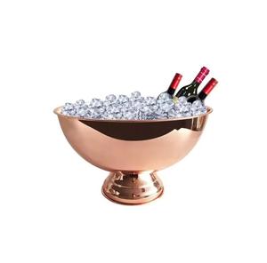 Cuenco de champán redondo de Metal Chapado en cobre, cuenco de almacenamiento de cóctel de vino de acero inoxidable para uso en bares y hoteles - Product Image 1