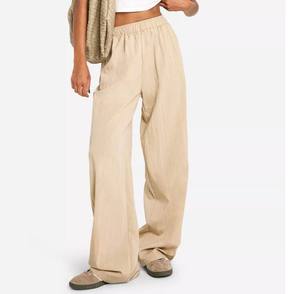 Pantalons de survêtement décontractés à jambe droite pour femmes, taille haute, coupe ample, polyester et coton, devant plat, produit personnalisé - Product Image 4