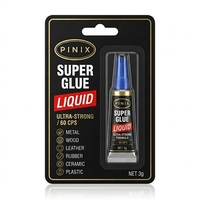 PINIX X-1103 Super Glue Liquide 3g Tube en Aluminium Carte Blister Colle Instantanée Colle Puissante Adhésif Cyanoacrylate Vente en Gros OEM