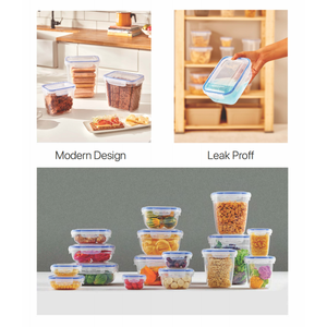 Juego de Recipientes de Plástico para Alimentos con Tapas Herméticas para un Almacenamiento Eficiente en la Cocina, Multifunción, Estilo Europeo, Marca CATEEM - Product Image 4
