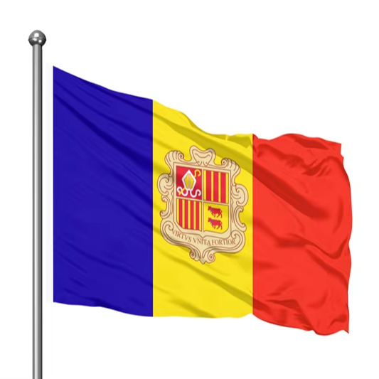 High Quality and Comfortable Waveable Flag Fabric Best 70x105cm Republic of Andorra Flag Directly From Manufacturer
