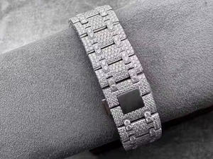 Simple Luxury Fashion Mens <b>Wristwatch</b> Quartz Movement Alloy Sapphire Crystal Dial Moissanite Design Formal Stainless Steel Band - Product Image 4