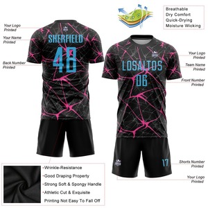 Camiseta de fútbol Rosa Negra de alta calidad para adultos War Justice Match Uniforme de entrenamiento deportivo Camiseta de fútbol palestino de manga corta - Product Image 3