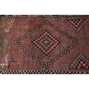 พรมตุรกีโบราณ ขนาด 2.7x12.6 ฟุต พรมขนแกะเปอร์เซียสีแดง - Product Image 4