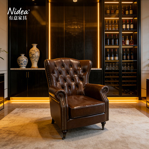 <span class=keywords><strong>Fauteuil</strong></span> club en cuir véritable fait main, avec <span class=keywords><strong>roulettes</strong></span> en laiton, capitonnage profond vintage, design britannique antique, pour <span class=keywords><strong>salon</strong></span> ou bar - Product Image 4