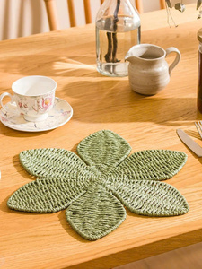 แผ่นรองจานรูปดอกไม้ทำมือแบบธรรมชาติสำหรับตกแต่งโต๊ะที่ทำจากกระดาษสานแบบผสมสำหรับชาร์จไฟในการตั้งค่าโต๊ะอย่างหรูหรา - Product Image 6