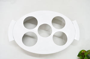 Vantage Fancy Luxuries Blanc Ovale Fruits Secs Poudre Enduit Fleur Motif Plateau Ovale En Relief Plateau Plateau Look Classique Serveur Offre Spéciale - Product Image 4