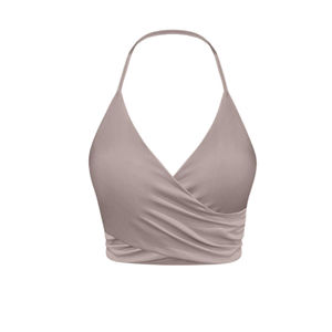 Sujetador deportivo de secado rápido antibacteriano de alta calidad para mujer Spandex de nailon transpirable con logotipo de impresión de transferencia de calor en la parte delantera - Product Image 6