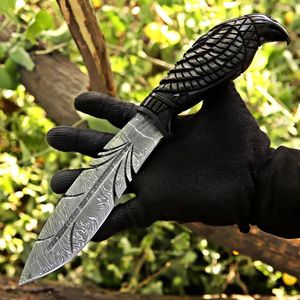 High Quality Handmade Damascus Steel Outdoor <b>Camping</b> Suravivl Hunting Knife Wooden Handle OEM Customizable Industrial Grade - Product Image 4