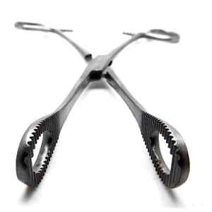 Foerster 10\" Manual Veterinary Surgical Holding Instruments High Performance Straight Serrated Stainless Steel <b>Sponge</b> Forceps - Product Image 1