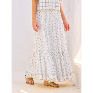 Falda lápiz de gasa de algodón Nira Mulmul para mujer de oficina, talla grande - Product Image 6