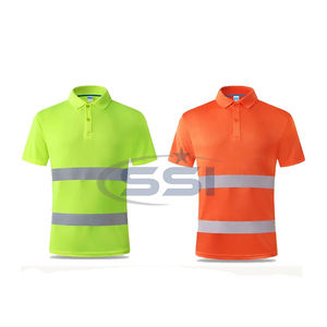 Custom Hi Vis Reflective Safety <b>Polo</b> Breathable Fluorescent Construction Workwear Shirt - Product Image 6