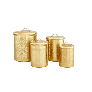 Ensemble de 4 bidons dorés faits à la main de conception standard avec bidon de luxe à des tarifs très avantageux - Product Image 1