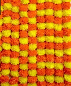 ดอกดาวเรืองปลอมแบบอินเดียสำหรับตกแต่งงานแต่งงานงานดิวาลีฮาลด์แมนเด็ปความคิดฉากหลังวัดดิวาลี - Product Image 2