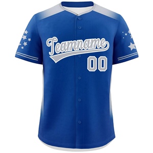 Chemise de baseball unisexe personnalisée à manches courtes, col en V, imprimé numérique, logo brodé, uniforme de baseball, séchage rapide, 100% sport - Product Image 6