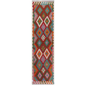 Tapis de couloir Maimana Afghanistan Kilim 299 x 81 cm - Product Image 1