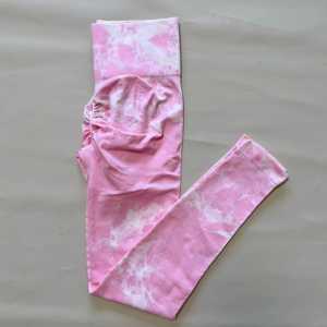 Nouveauté 2025 Leggings de fitness pour femme sexy taille haute décontractés d'été en coton/fibre de bambou, avec logo personnalisé, pour le sport et le yoga, effet tie-dye - Product Image 2