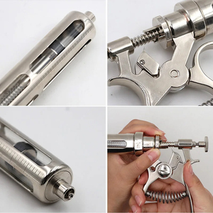 Jeringa de Inyección Automática Veterinaria para Ganado, de Acero Inoxidable, de 50 ml, con Punta Luer Lock, Ajustable y Continua, Estéril - Product Image 4