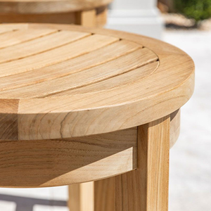 Silla de Barra Redonda de Estilo Minimalista para Exteriores, Sillas de Madera de Teca para Isla de Cocina - Rima - Product Image 5