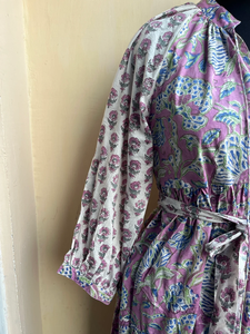 ชุดเดรสแม็กซี่แขนยาวสำหรับผู้หญิงชุดเดรสแม็กซี่พิมพ์ลายบล็อกสีผสมสำหรับฤดูร้อน - Product Image 2