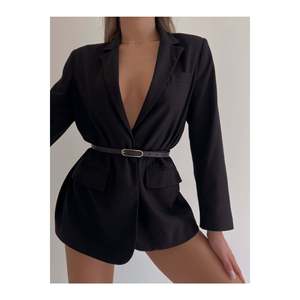 Ceinture fine noire pour femme avec boucle dorée, ceinture pour veste, ceinture pour robe, ceinture pour chemise - NOIR - Product Image 6