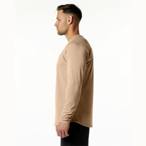 Fabricante de ropa de hombre Camisetas de manga larga personalizadas Ajuste relajado 100% Tela de algodón orgánico Camisetas de hombre - Product Image 4