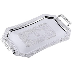 Accesorios ligeros de lujo para mesa de comedor, almacenamiento de Metal, bandejas cuadradas de acero inoxidable para servir, bandeja para servir alimentos en venta al por mayor - Product Image 6