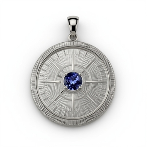 Elegante colgante de medallón de zafiro azul de oro macizo de 9K para mujer, joyería fina reciclada sostenible, joyería OEM Tailandia - Product Image 2