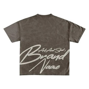 2025 Summer Men 250GSM Knitted Breathable O-<b>Neck</b> <b>Wide</b> Short Sleeve Logo Men's Printed Vintage Acid Wash <b>T</b> <b>Shirt</b> Set - Product Image 6