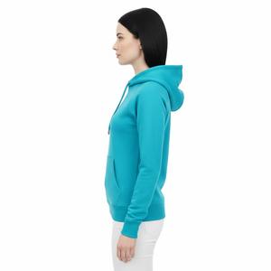 Sweat à capuche bleu cyan vierge pour impression, qualité supérieure, en molleton, pull-over tendance pour femme, streetwear, sweat-shirt en coton haute densité - Product Image 4