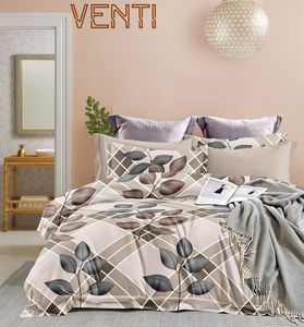 Drap de lit plat imprimé Venti King Size résistant à la décoloration avec 2 taies d'oreiller 3 pièces ensemble élégant confortable chambre - Product Image 6