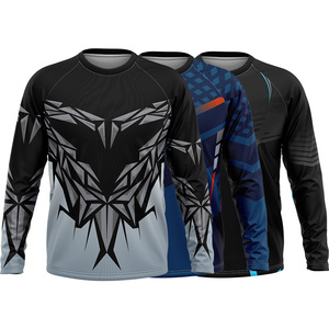 Camiseta ligera de compresión sin costuras para hombre, camiseta de gimnasio de secado rápido, manga larga, cuello redondo, ropa para correr, personalizada, transpirable al por mayor - Product Image 1