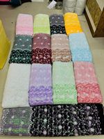 Nouvelle collection de tissu de filet de séquence arc-en-ciel de bonne qualité pour la fabrication de robes de soirée du fournisseur indien au prix d'exportation