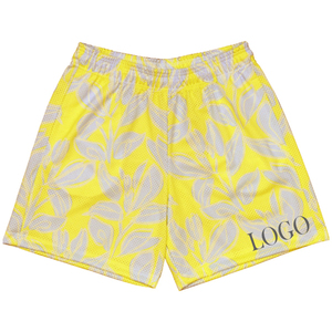 Pantalones cortos de malla de poliéster transpirables de secado rápido con logotipo personalizado unisex - Product Image 2
