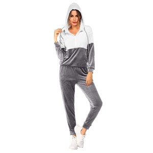 2025 nuevo diseño personalizado transpirable Casual traje deportivo para mujer invierno pista Jogging entrenamiento venta al por mayor ropa Casual sólido invierno - Product Image 1
