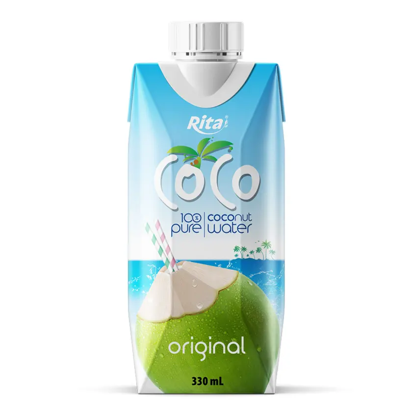 사용 준비 코코넛 물 330ml 종이 상자 COCO 100% 순수 코코넛 물 유기농 주스 저렴한 가격 도매