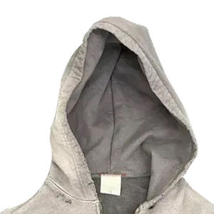 Hot Selling Heavyweight Acid Washed Hoodies with Customized Logo Design Streetwear Zipper up for Winter - Product Image 5