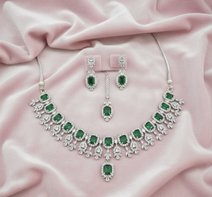 Premium AD Bridal Necklace Earrings <b>Set</b> for <b>Women</b> Wedding Party Traditional <b>Jewellery</b> Elegant Bridal Look High Quality - Product Image 4