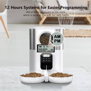 5L Automatic Timed Pet Dry Food Dispenser Portable Solid Stainless Steel <b>Plastic</b> Feeders for Two Cats <b>Dogs</b> Cat <b>Dog</b> Dispenser - Product Image 4