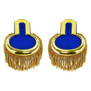 Épaulettes colombiennes avec franges en cordon argenté, fil de bullion brodé, tissu de haute qualité, toile personnalisée à coudre - Product Image 3